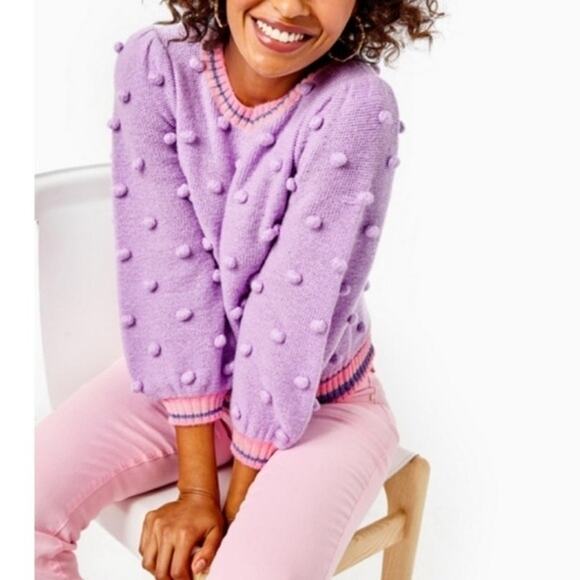 ๐ Lilly Pulitzer Dorianna Sweater โ Purple Iris โ Size S โ EUC - Picture 10 of 10